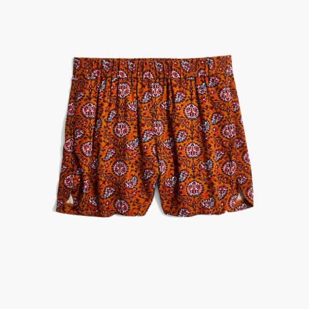 Madewell Pull-On Shorts in Warm Paisley
